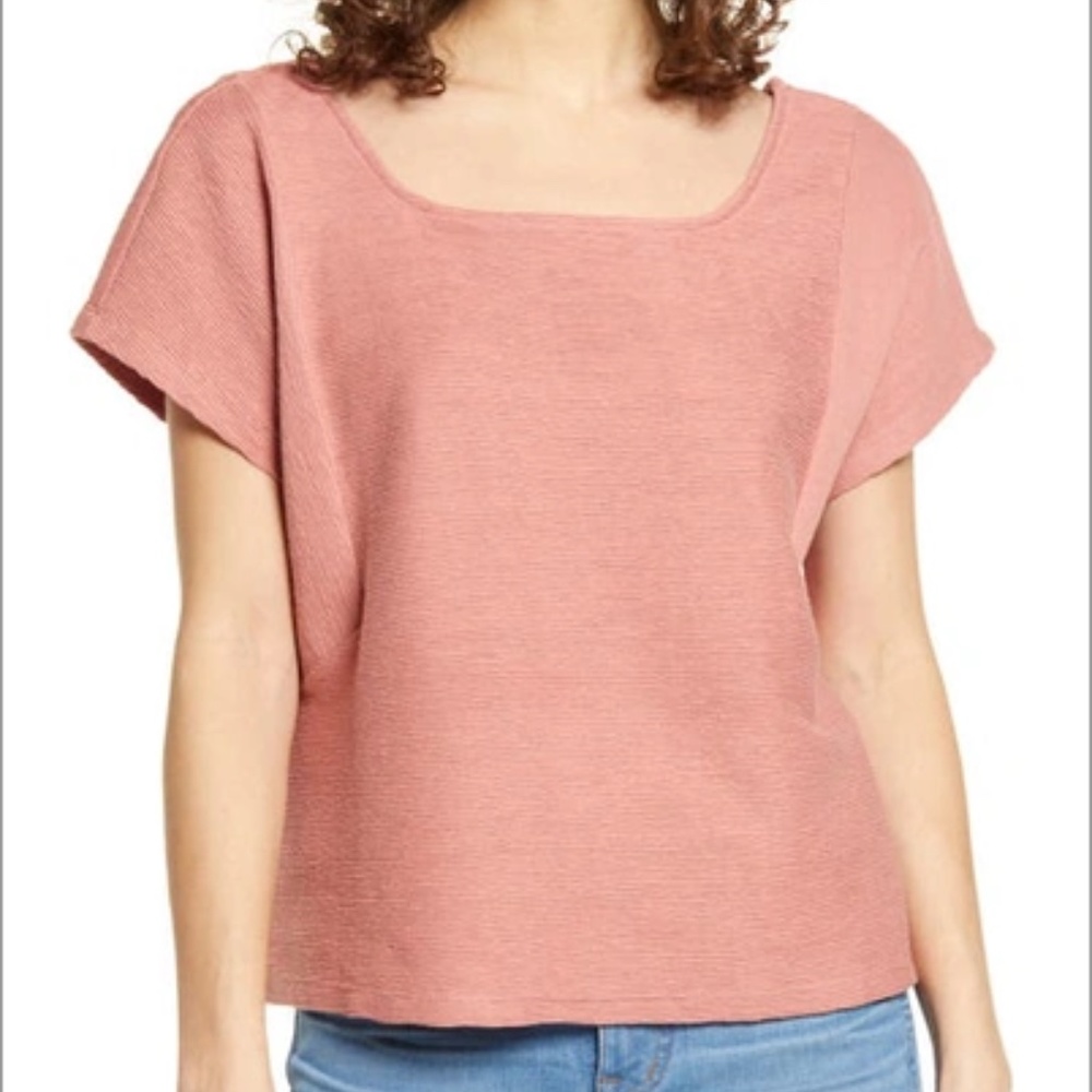 Madewell Ottoman Jacquard Square-Neck Top